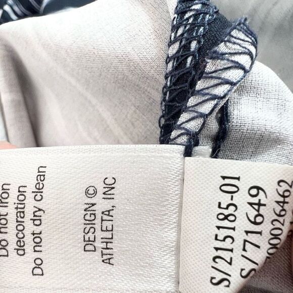 Athleta Anywhere Strapless Wrap Dress Womens 10 Blue & White Ikat Pocket Mini - Picture 6 of 8